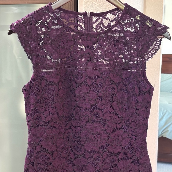 RALPH LAUREN Lace Overlay Sheath Dress - Purple Size 4 - Picture 6 of 12